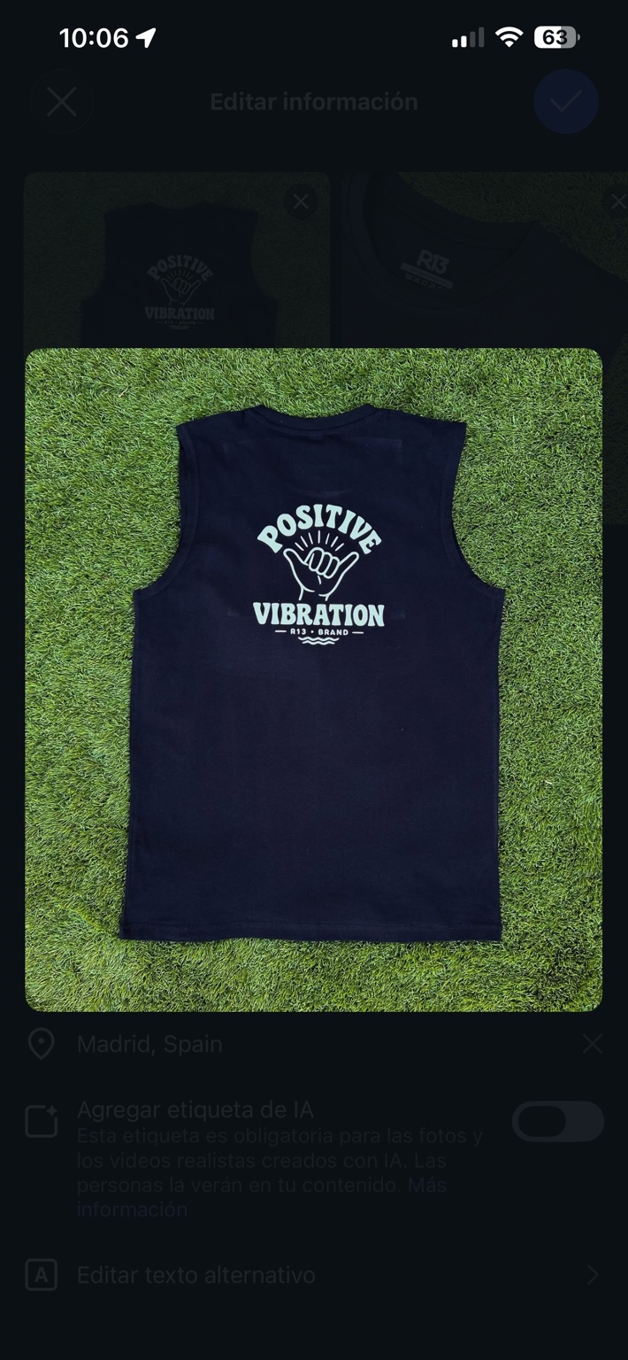 Positive Vibration negra, vista trasera